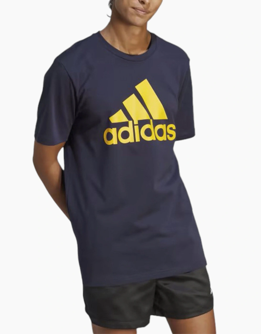 Men's ADIDAS Mens T Shirts Short Sleeve Summer Printed Crew Neck Top Casual Cotton Tee - Navy - Size: 40