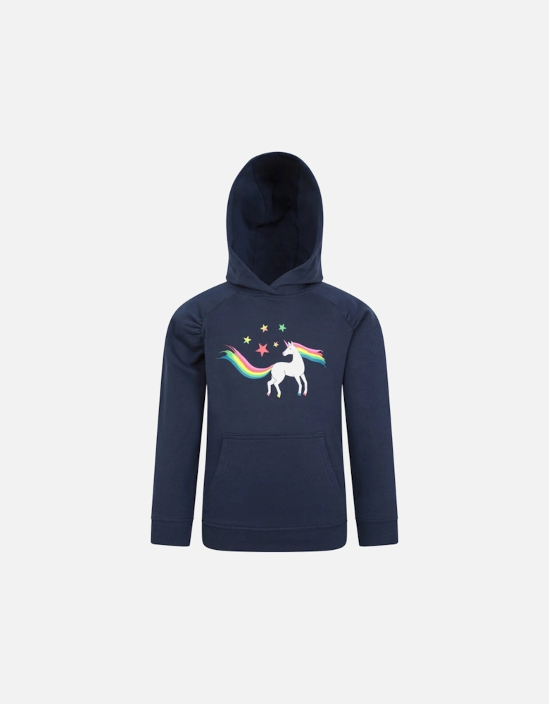 Childrens/Kids Unicorn Glitter Rainbow Hoodie