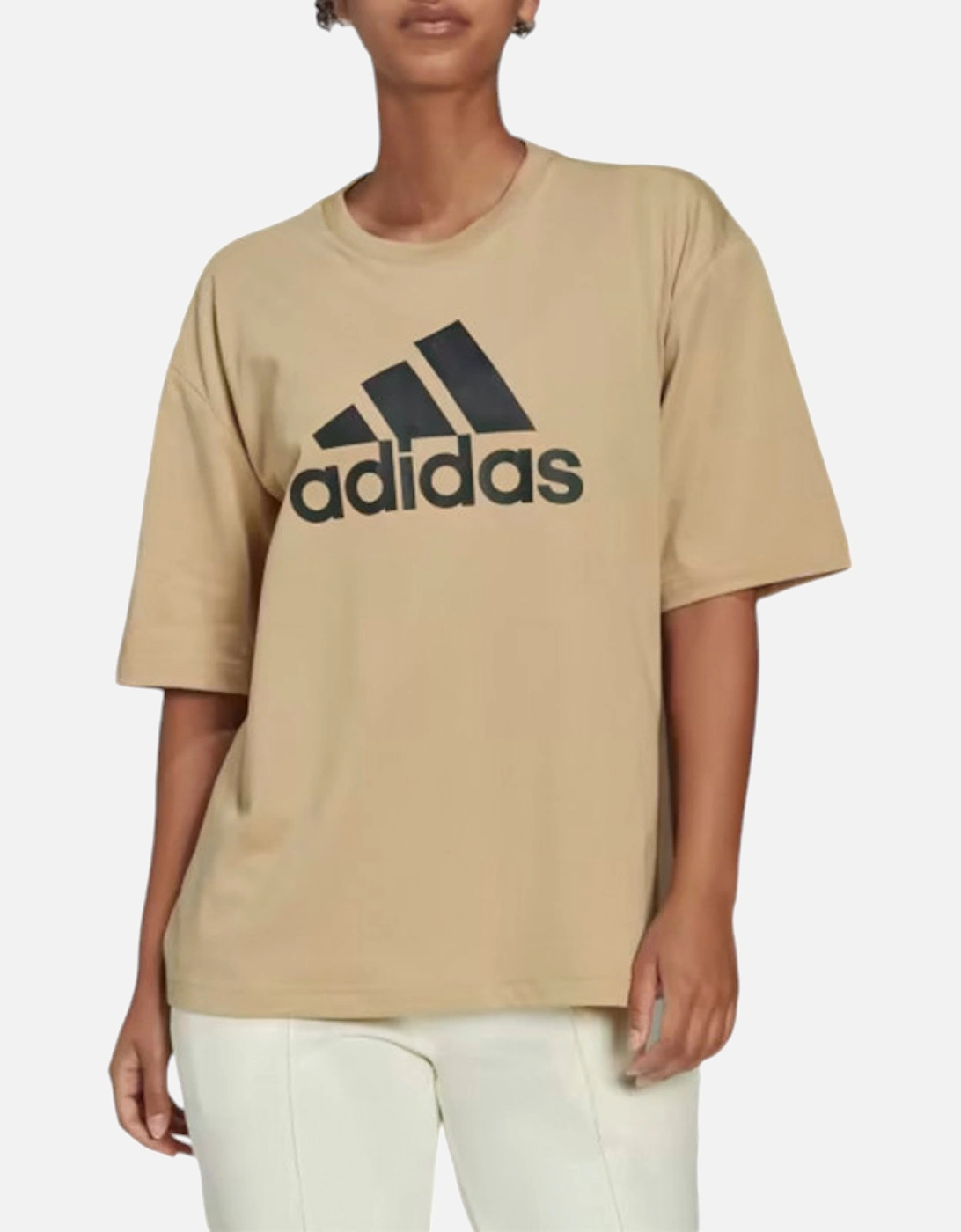 Women's Adidas HL1948 Womens T Shirts Relax Fit Crew Neck Short Sleeve Sports Tee New - Cream - Size: 10/8