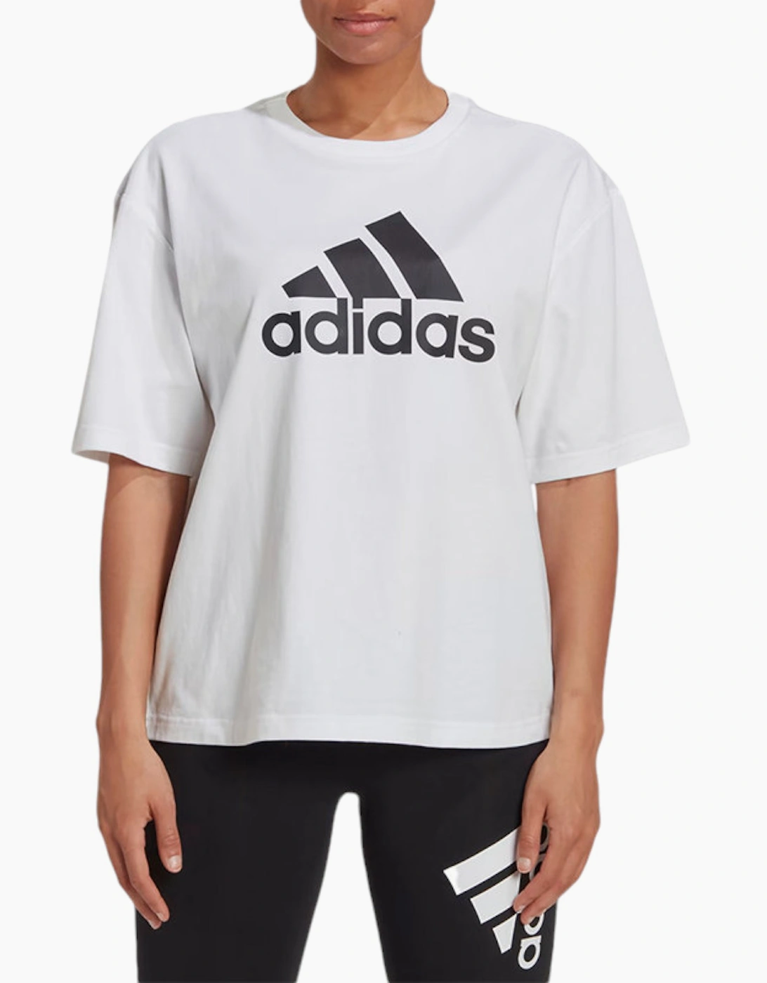 Women's Adidas HC6358 Womens T Shirts Regular Fit Crew Neck Short Sleeve Sports Tee NEW - White - Size: 14