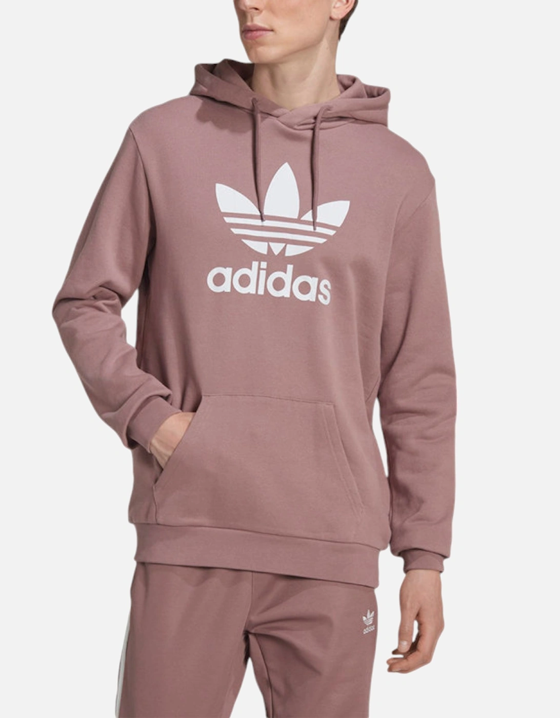 Adidas Men's Dark Hoodies Trefoil Fleece Sweatshirts Casual Sweats Hoody Top - Size: 38