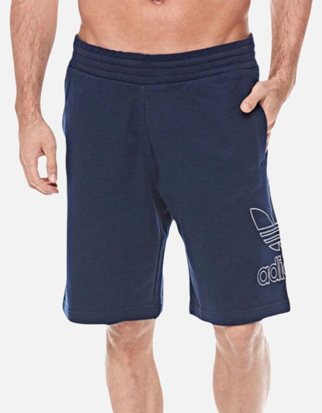 ORIGINALS OUTLINE Mens Fleece Shorts Plain Gym Trefoil Running Half Pants