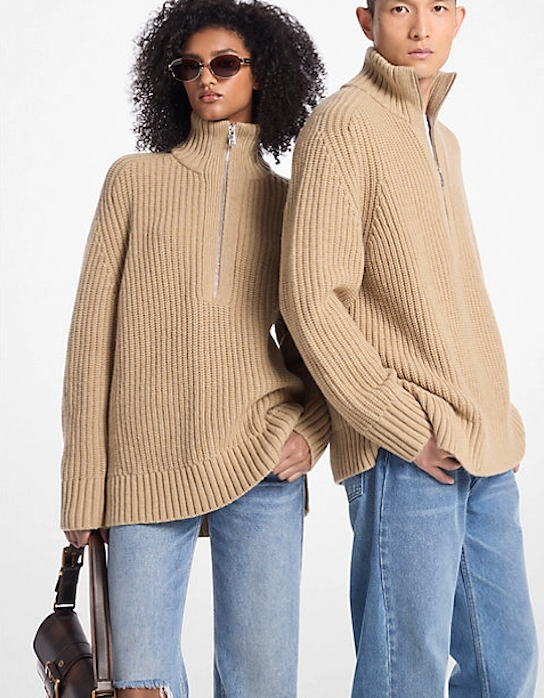 Wool and Cashmere Blend Half-Zip Sweater, 2 of 1