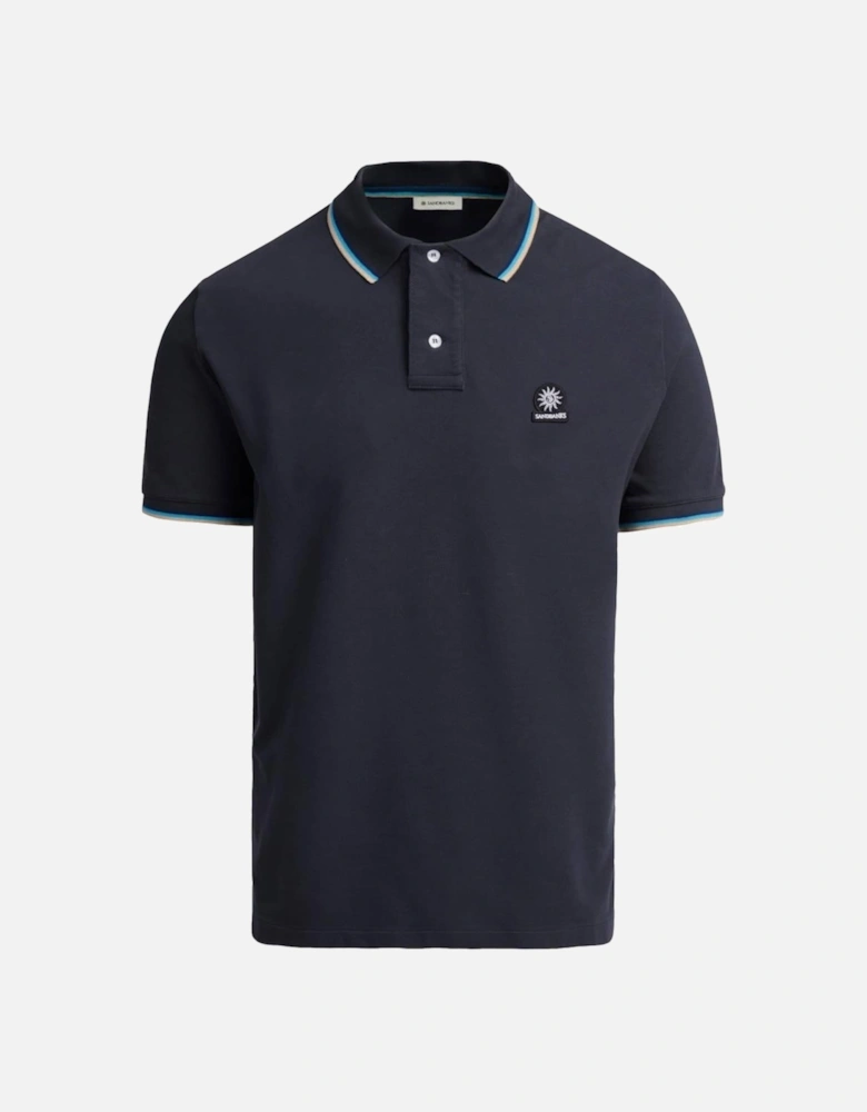 Tipped Badge Pique Polo Shirt Anthracite