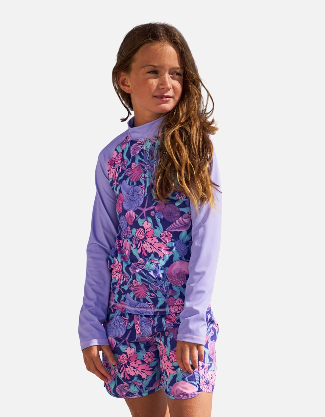 Childrens/Kids Sealife Long-Sleeved Rash Guard