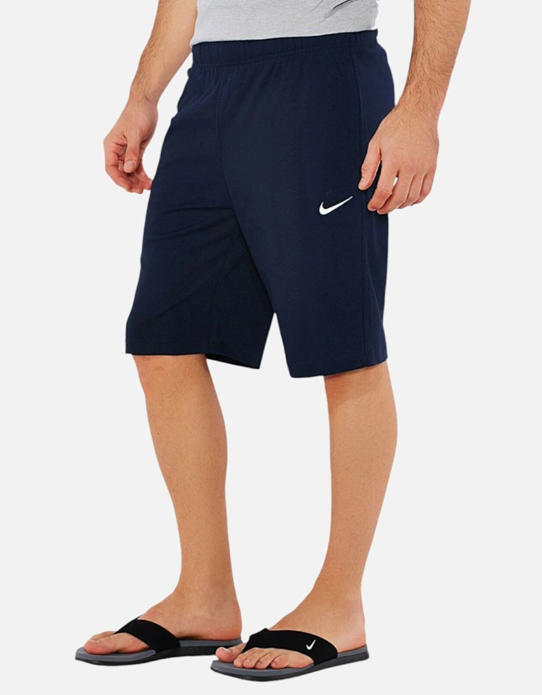 Mens Fleece Shorts Crusader Knee Length Regular Fit Summer Half Pants Navy