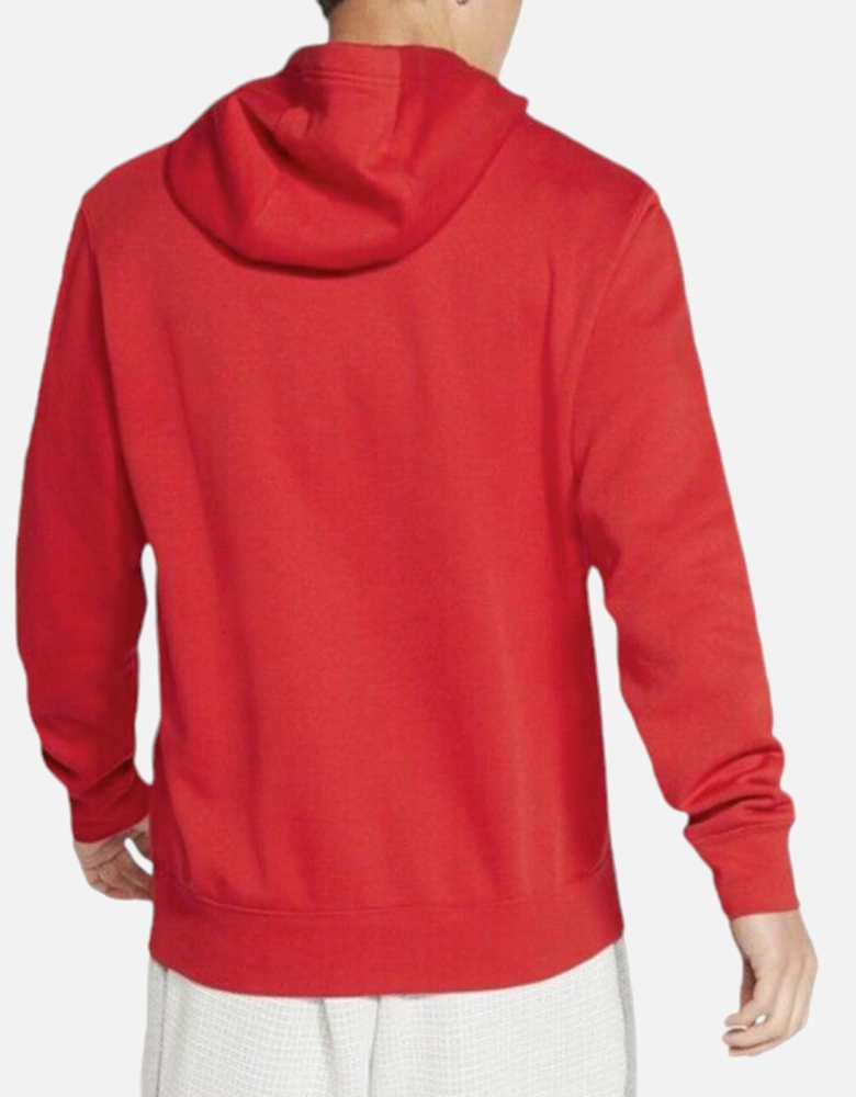 Mens Fleece Hoodie JDI Pullover Long Sleeve Winter Hooded Sweatshirts Red