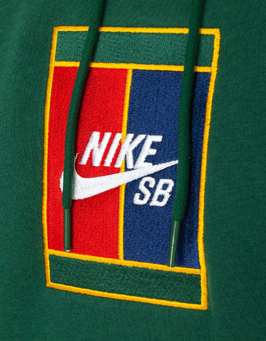 NIKE Mens Fleece Hoodie Green SB Court Logo Casual Hooded Pullover Sweatshirt