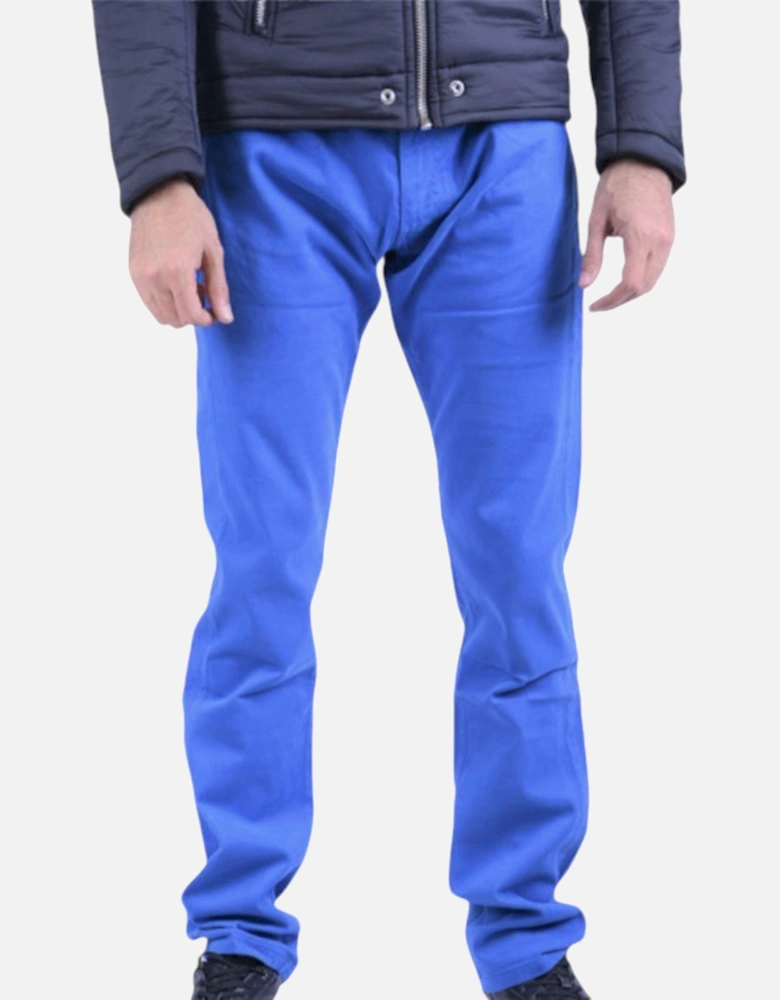 COLLEZIONI SCPJ06 Mens Chino Trousers Casual Stretch Pants Slim Fit Blue