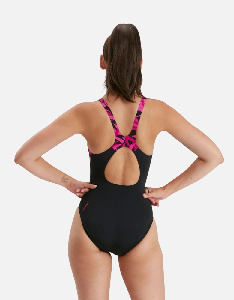 Womens/Ladies Boom Muscleback Logo One Piece Swimsuit