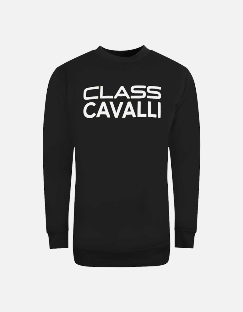 Cavalli Class Large Bold Logo Design Black Sweatshirt