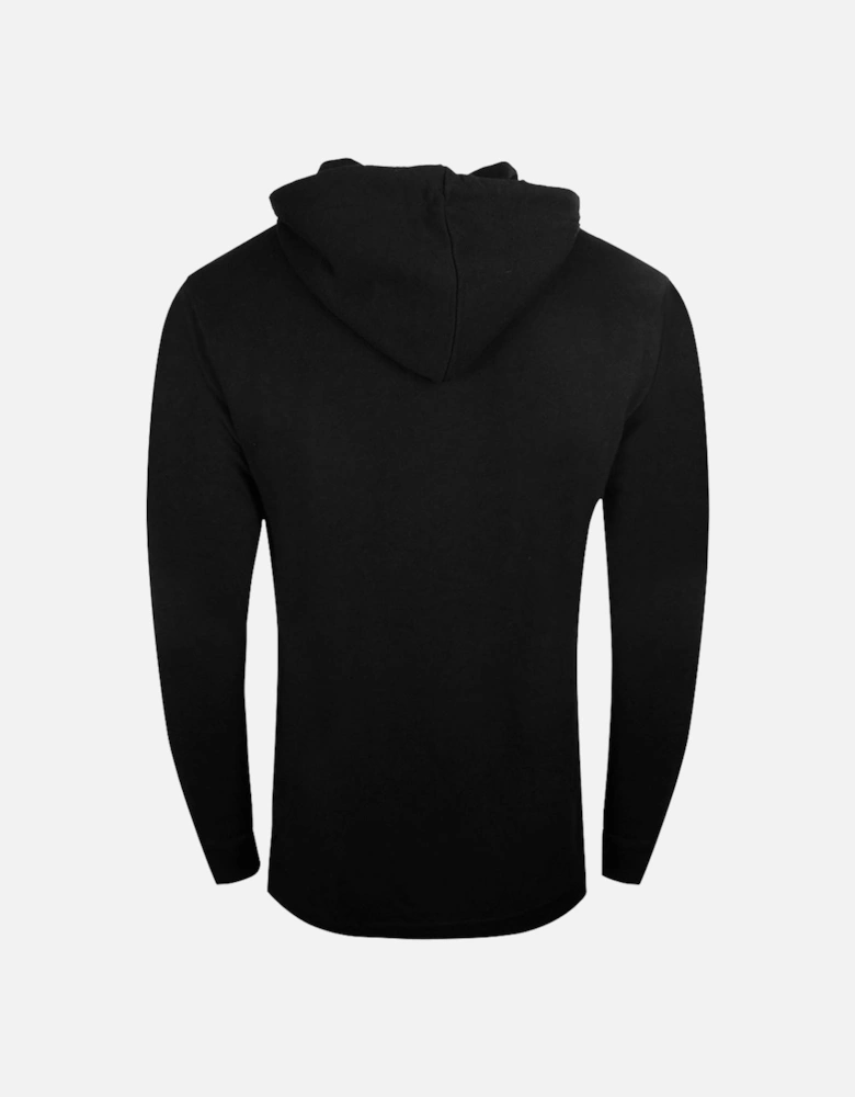 Cavalli Class Aysmmetric Box Design Black Zip-Up Hoodie