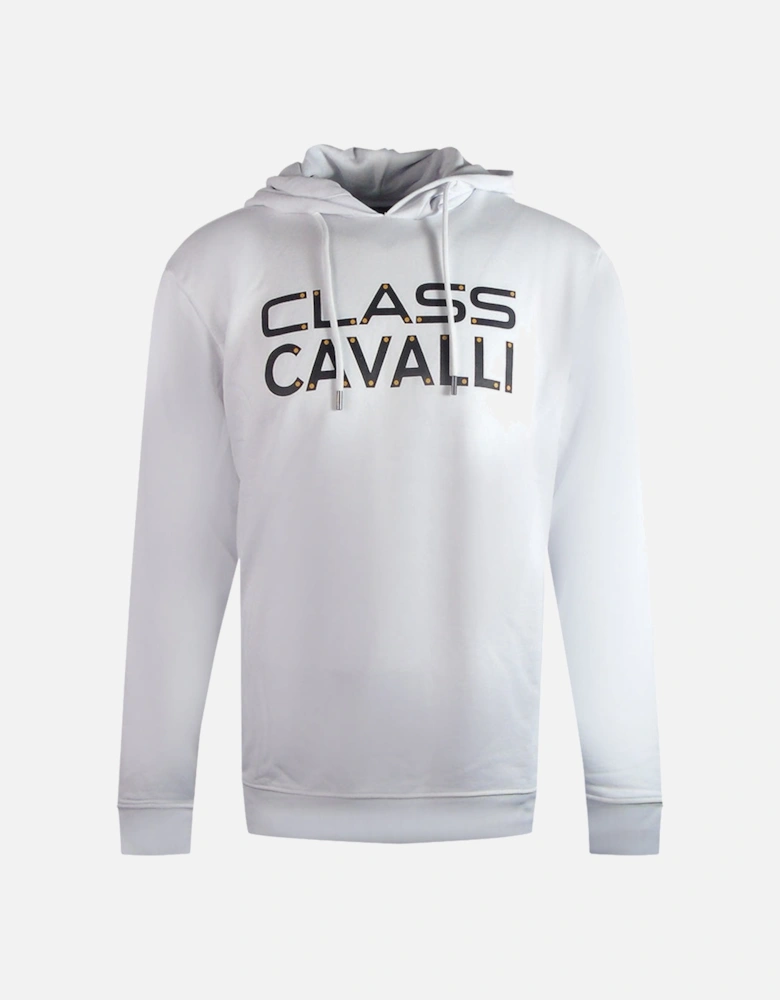 Cavalli Class Reverse Logo White Hoodie