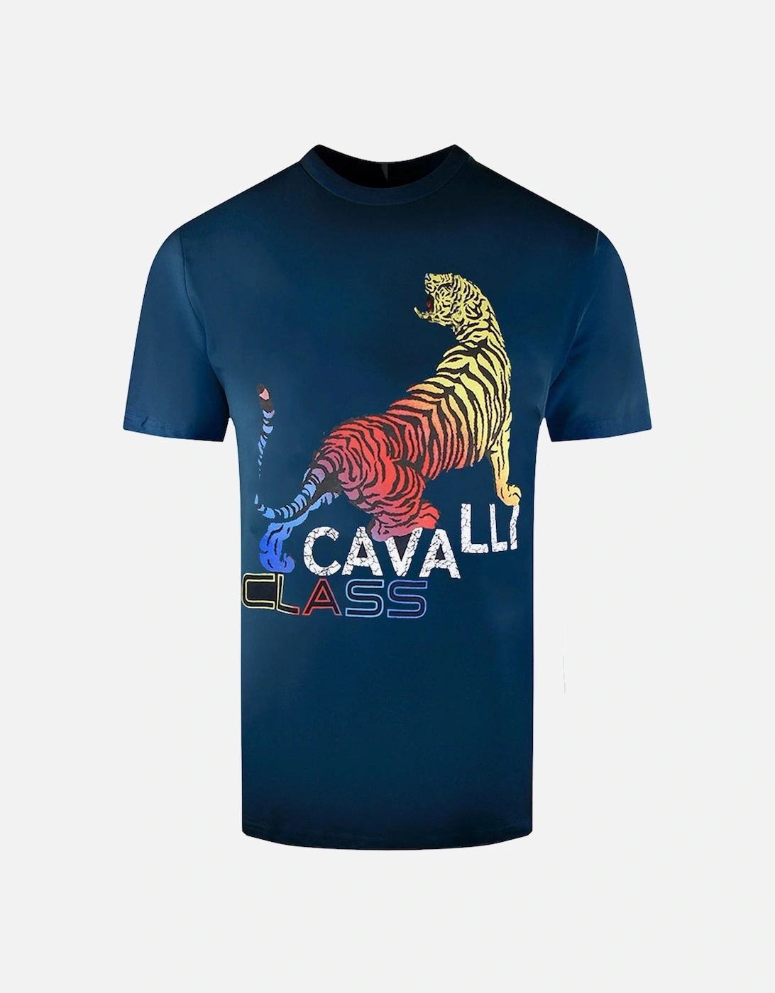 Cavalli Class Bold Tiger Design Navy Blue T-Shirt, 2 of 1