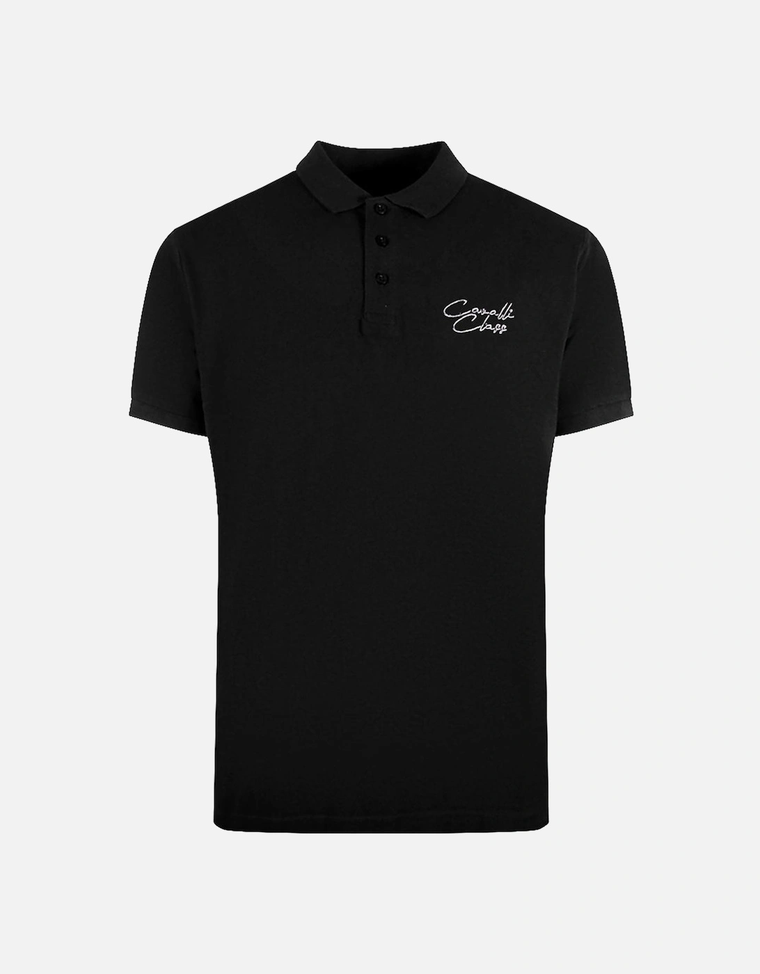 Cavalli Class Signature Logo Black Polo Shirt, 3 of 2