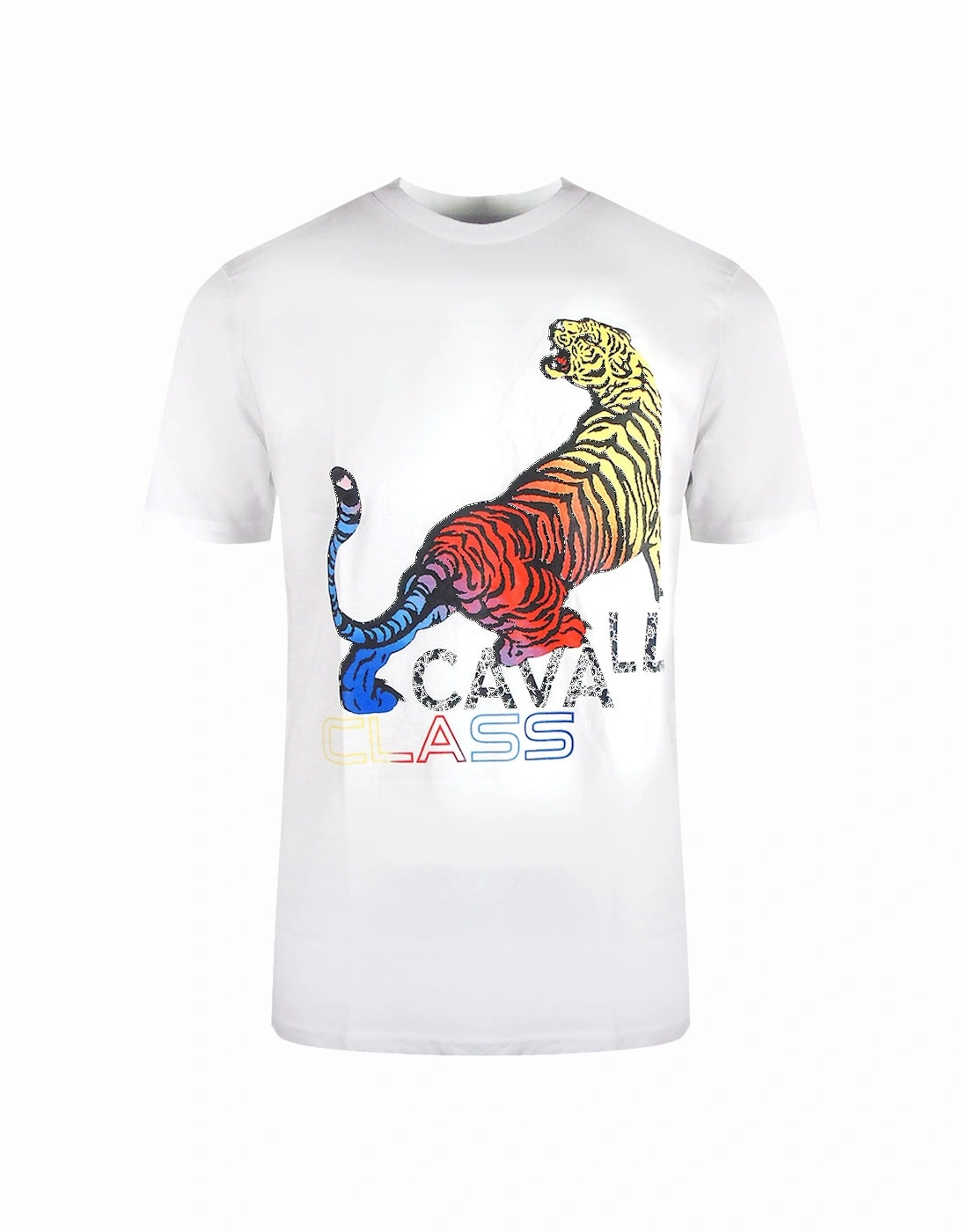 Cavalli Class Bold Tiger Design White T-Shirt, 2 of 1