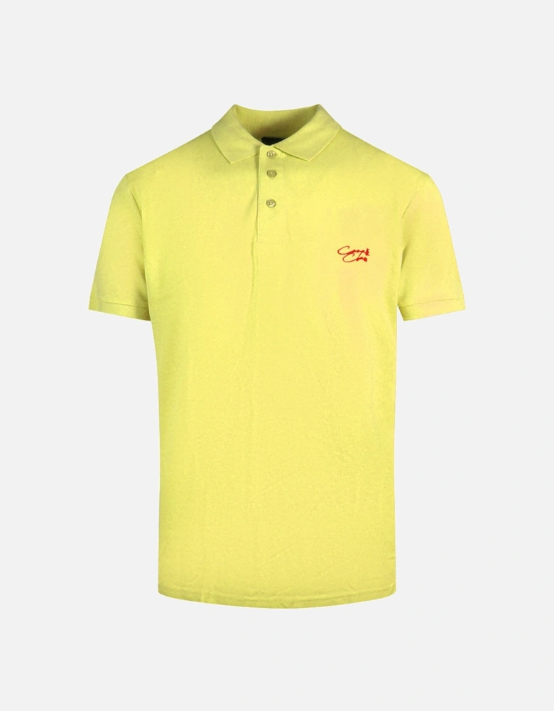 Cavalli Class Signature Logo Yellow Polo Shirt