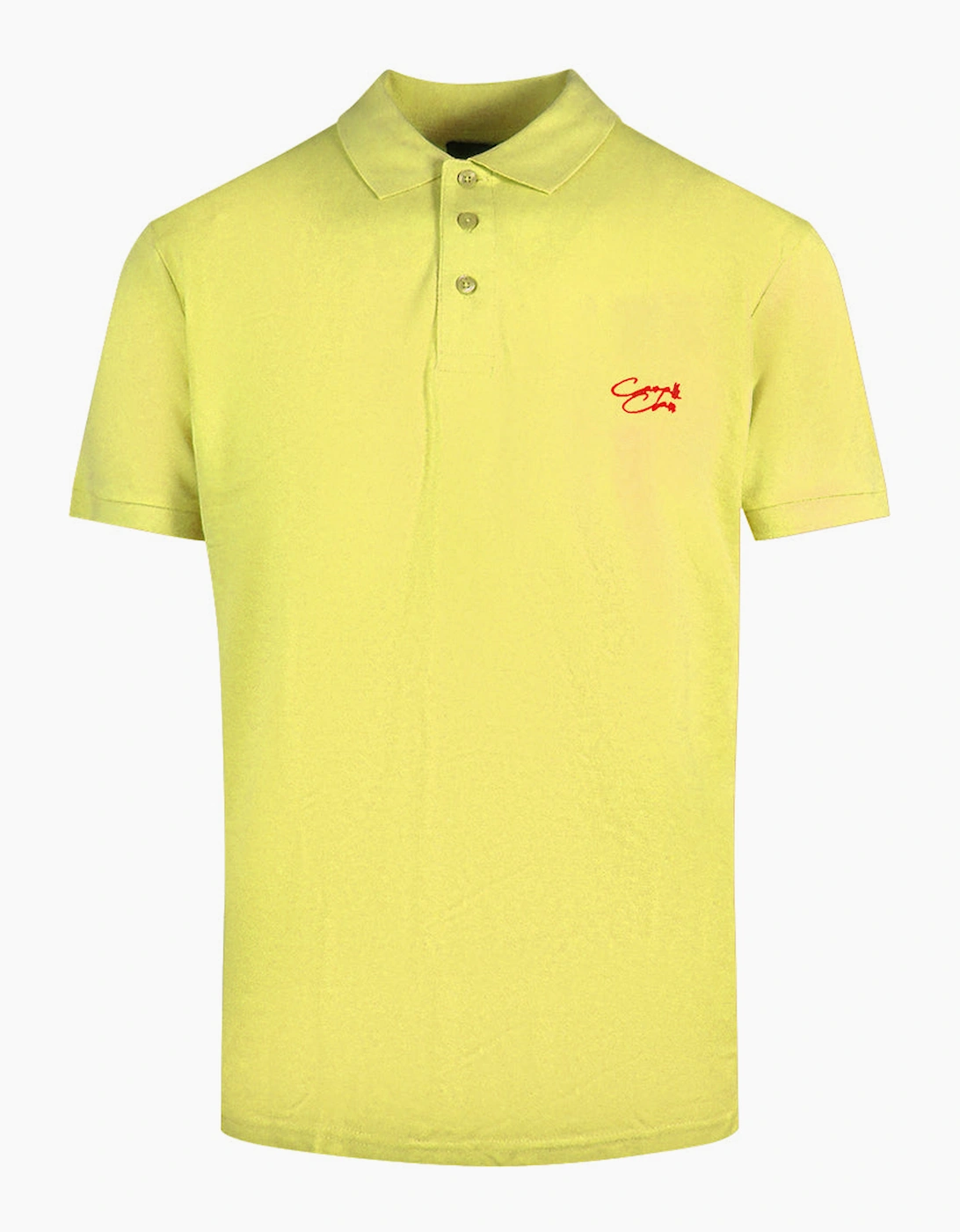 Roberto Cavalli Men's Yellow Cavalli Class Signature Logo Polo Shirt - Size: 38