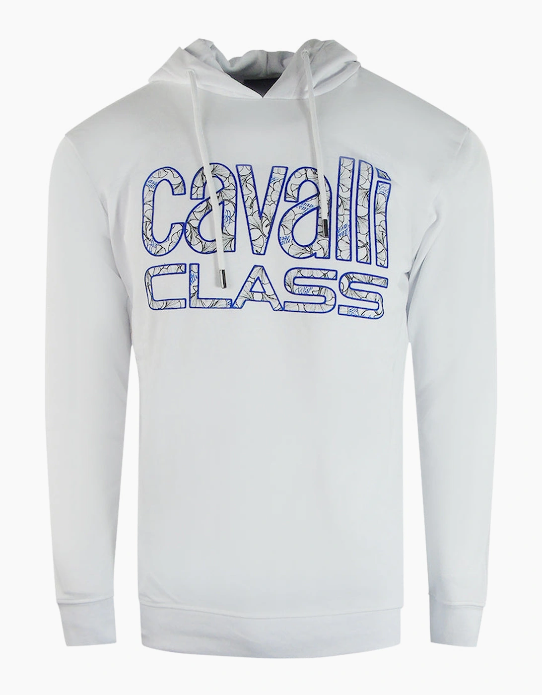 Roberto Cavalli Men's Cavalli Class Floral Logo White Hoodie - Size: 42