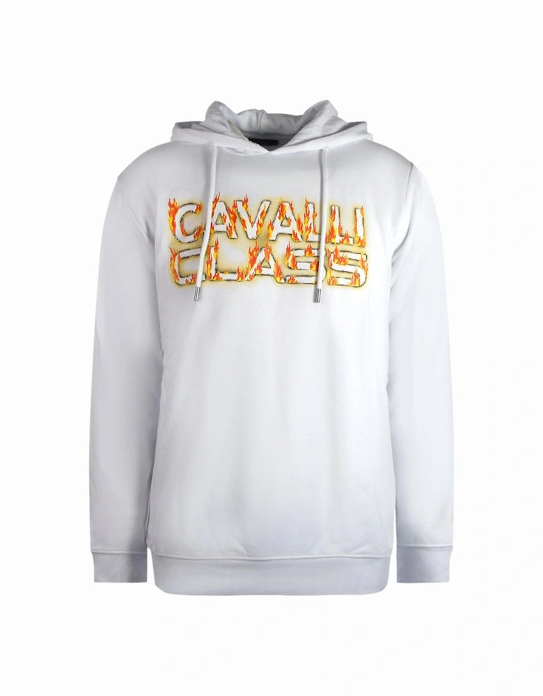 Cavalli Class Fire Logo White Hoodie