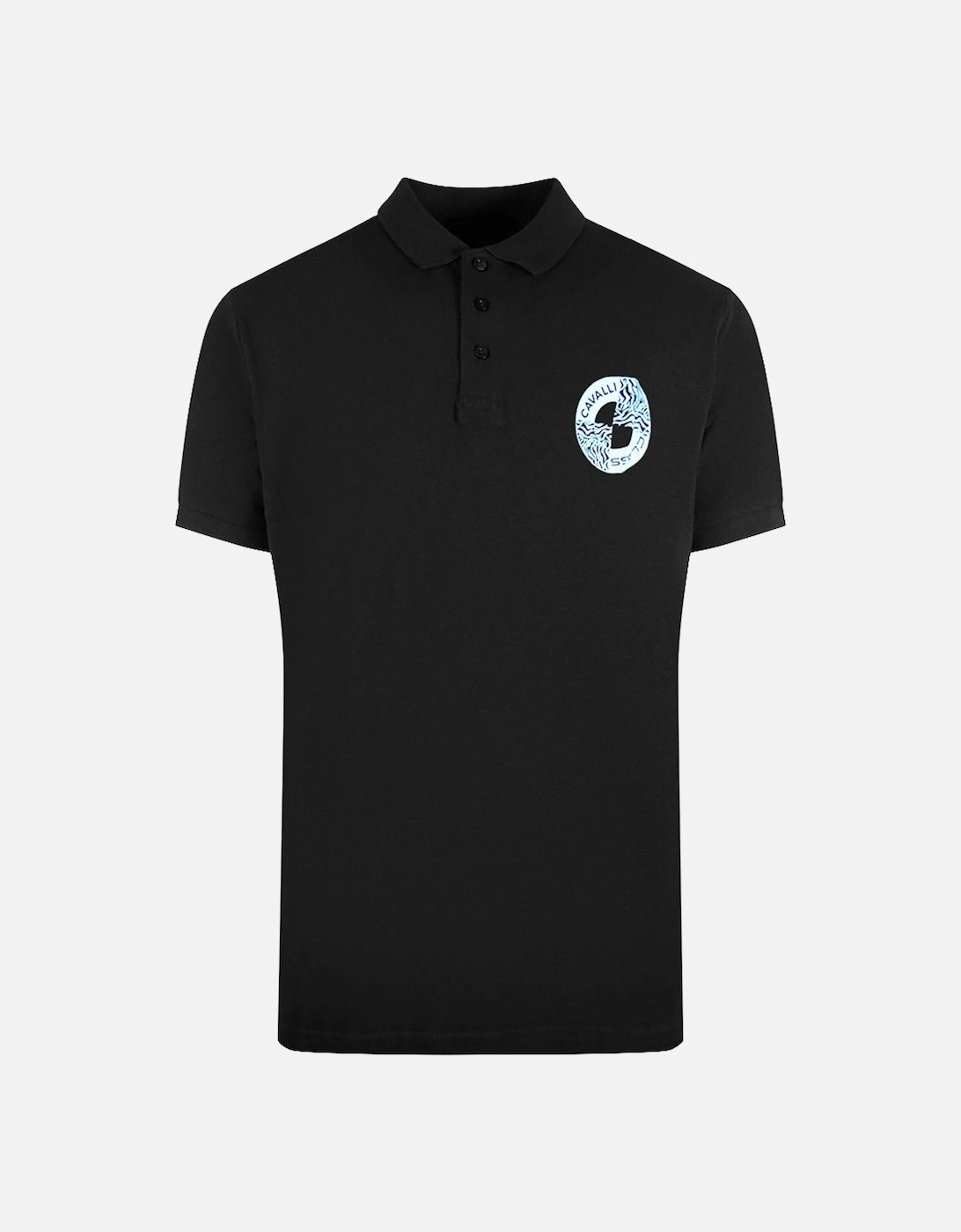 Cavalli Class Circle Logo Black Polo Shirt, 3 of 2