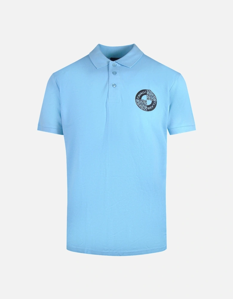 Cavalli Class Circle Logo Light Blue Polo Shirt