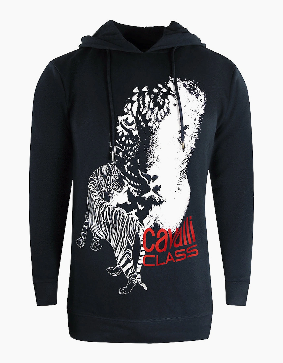 Roberto Cavalli Men's Black Cavalli Class Tiger Logo Hoodie - : 44/Regular Xxl