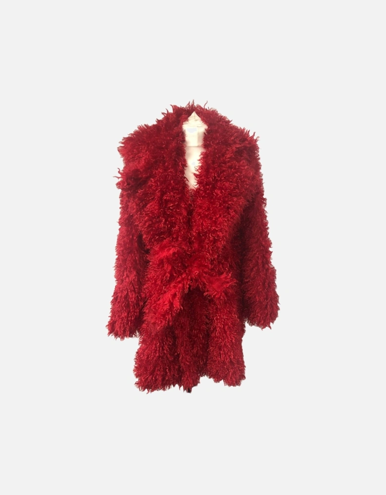 Bamboo Blend Faux Fur Shearling Coat