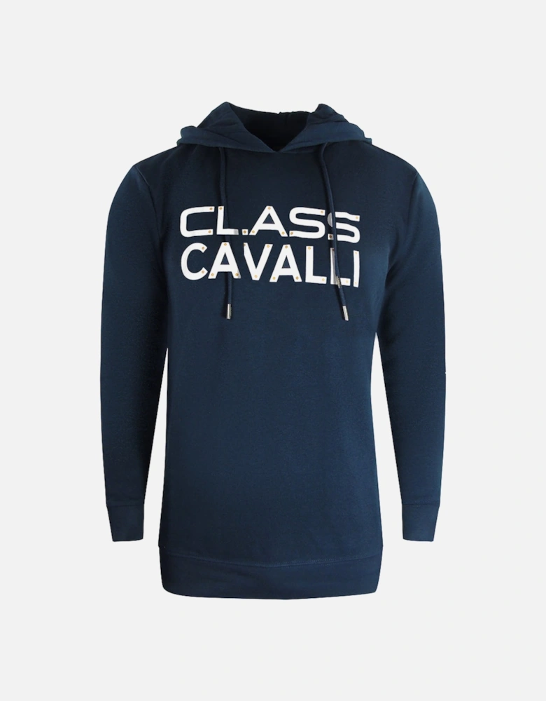 Cavalli Class Reverse Logo Navy Blue Hoodie