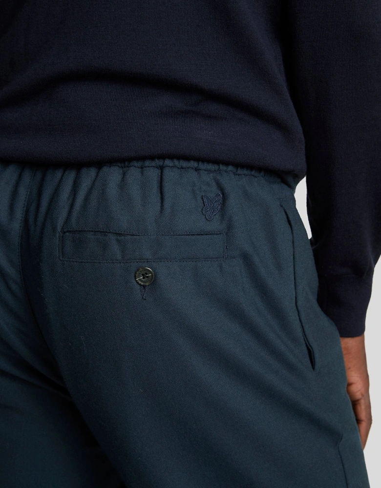 Tonal Eagle Drawstring Flannel Trouser