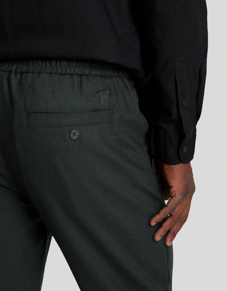 Tonal Eagle Drawstring Flannel Trouser