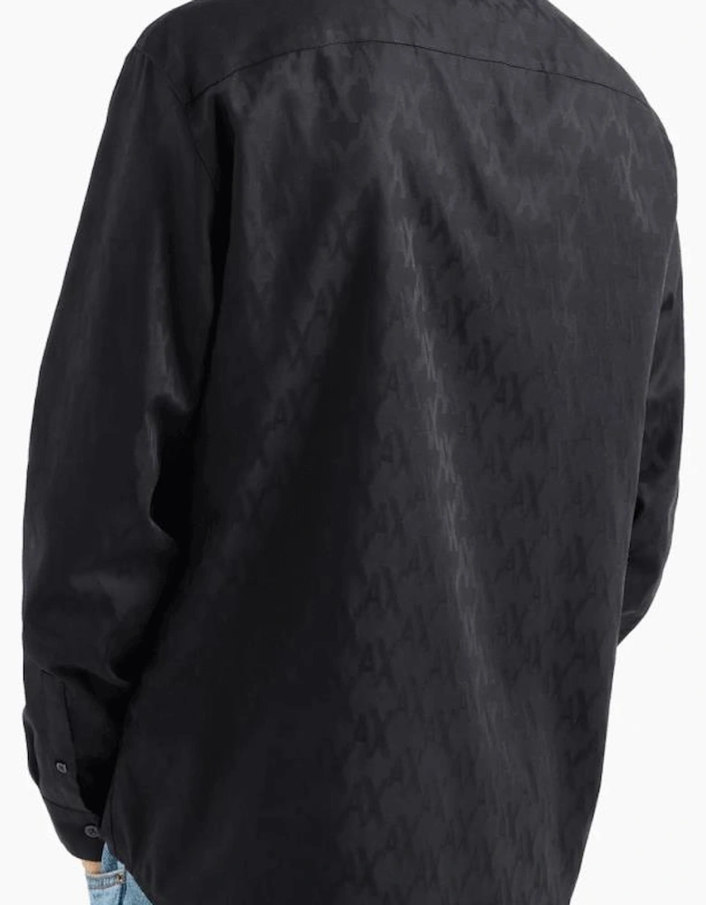 Monogram All Over Logo Black Shirt