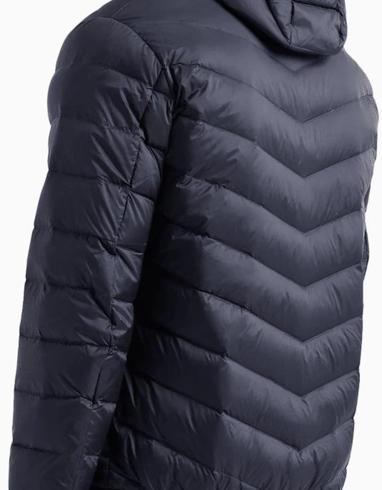 Quilted Milano/New York Logo Navy Hooded Jacket