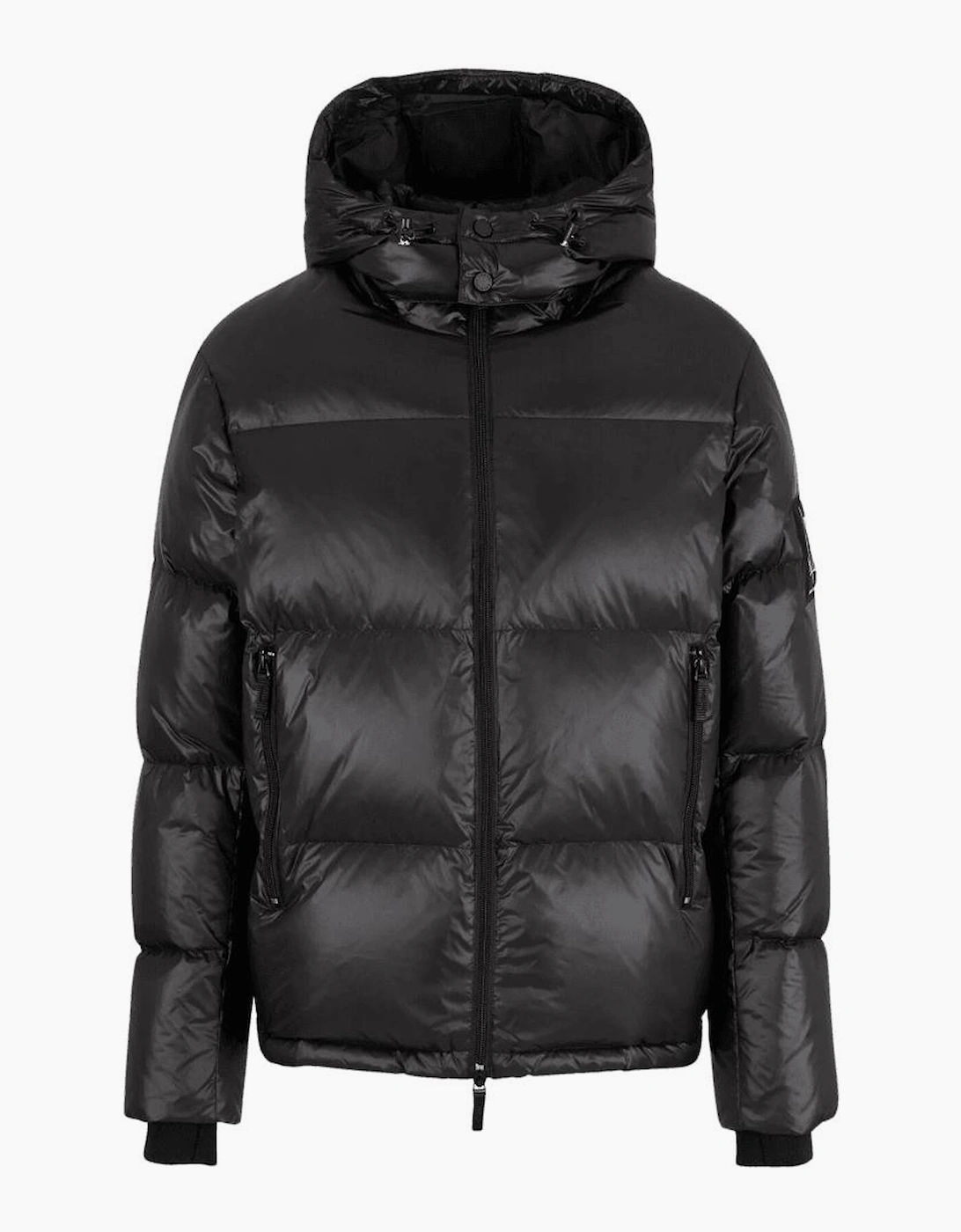 Armani Exchange Men's Nylon Shine Effect Black Puffer Jacket - Size: 40/Regular