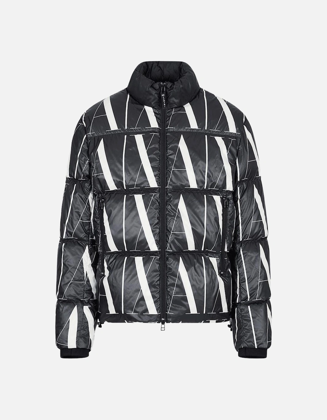 Nylon All Over Logo Black Puffer Jacket, 4 of 3