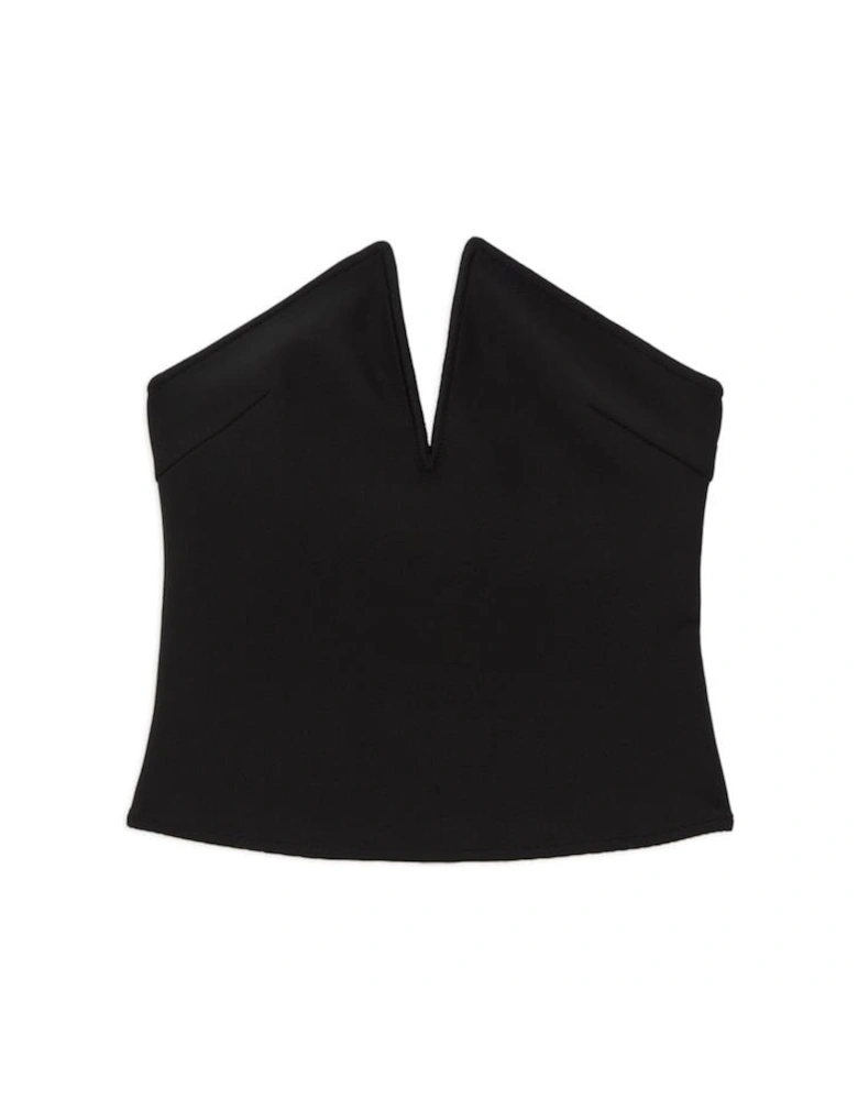 Figure Form Bandage Sharp V Neck Knit Crop Top