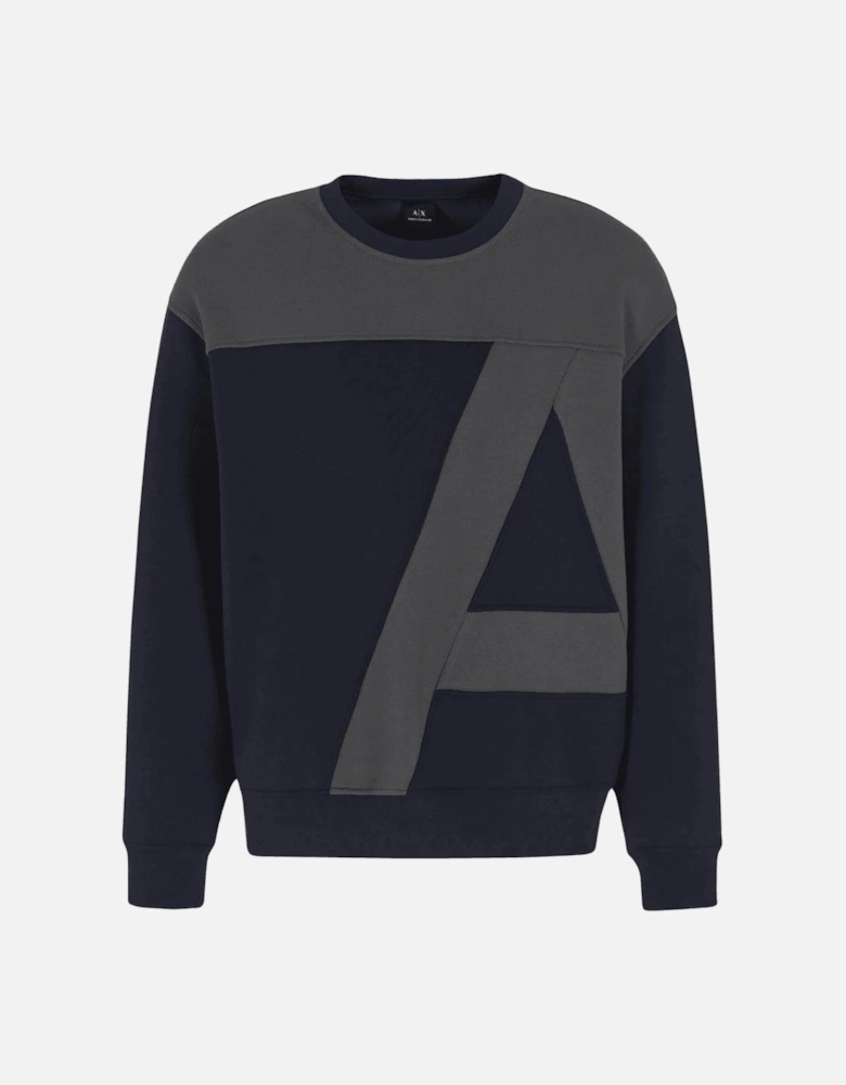 Colour Block Navy/Grey Sweatshirt