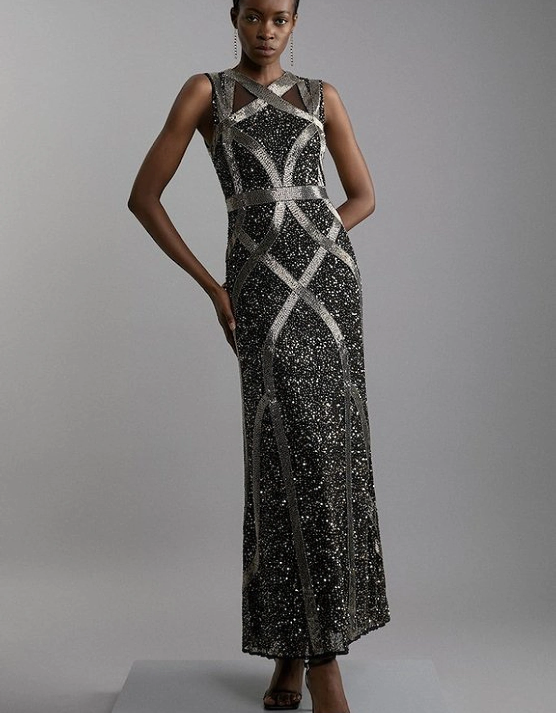 Embellished And Beaded Woven Maxi Dress, 5 of 4