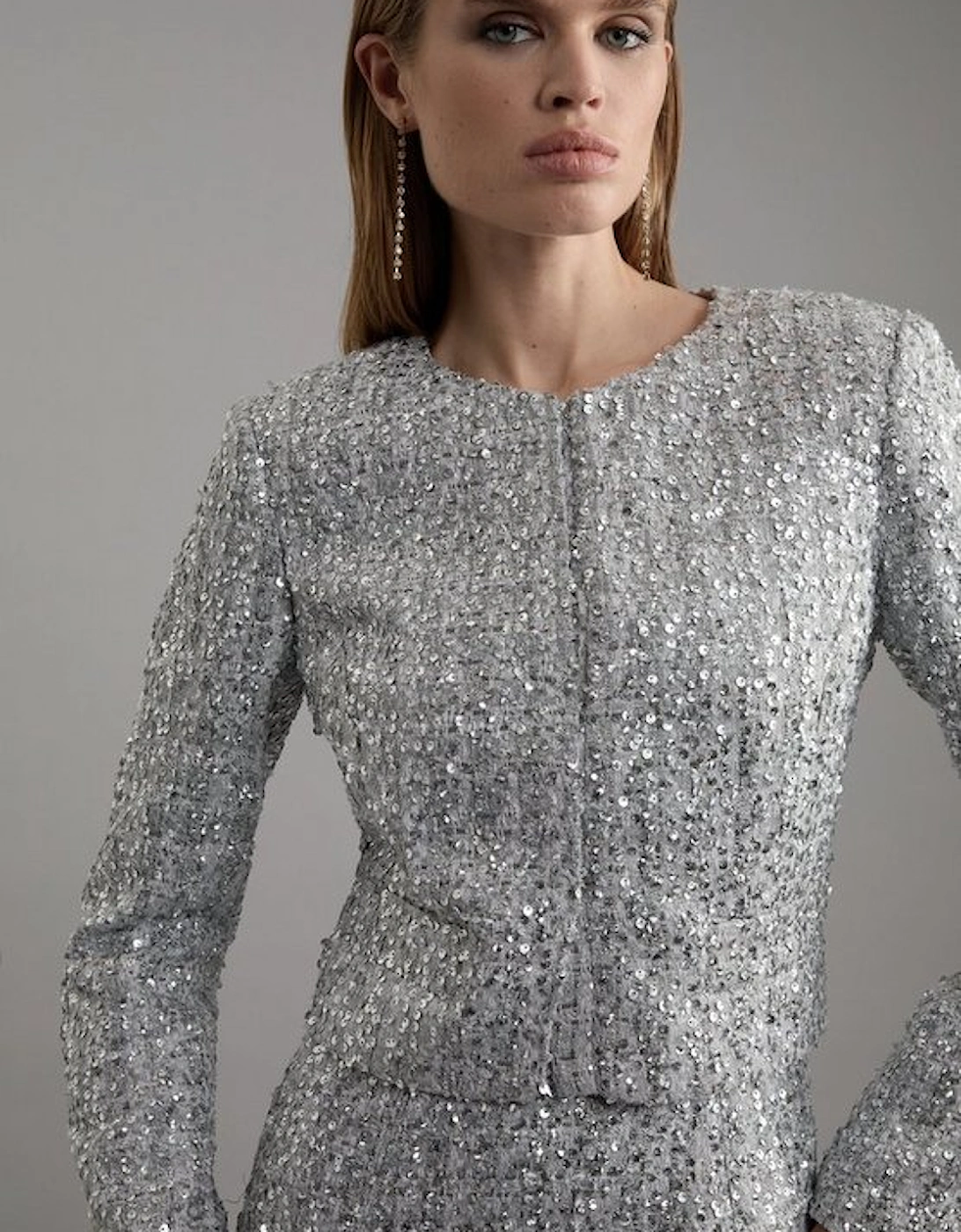 Sequin Boucle Tailored Jacket