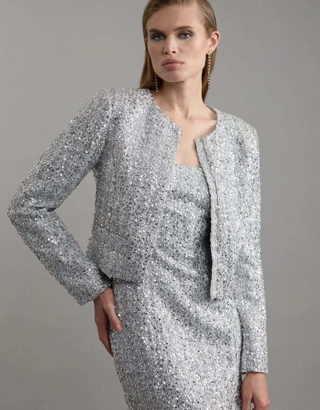 Sequin Boucle Tailored Jacket, 5 of 4