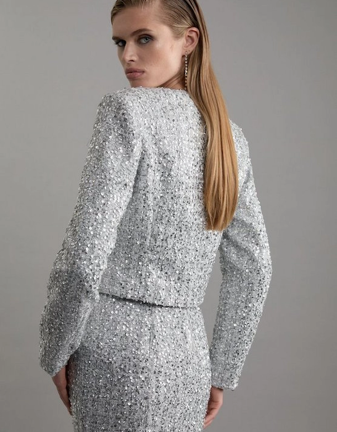 Sequin Boucle Tailored Jacket