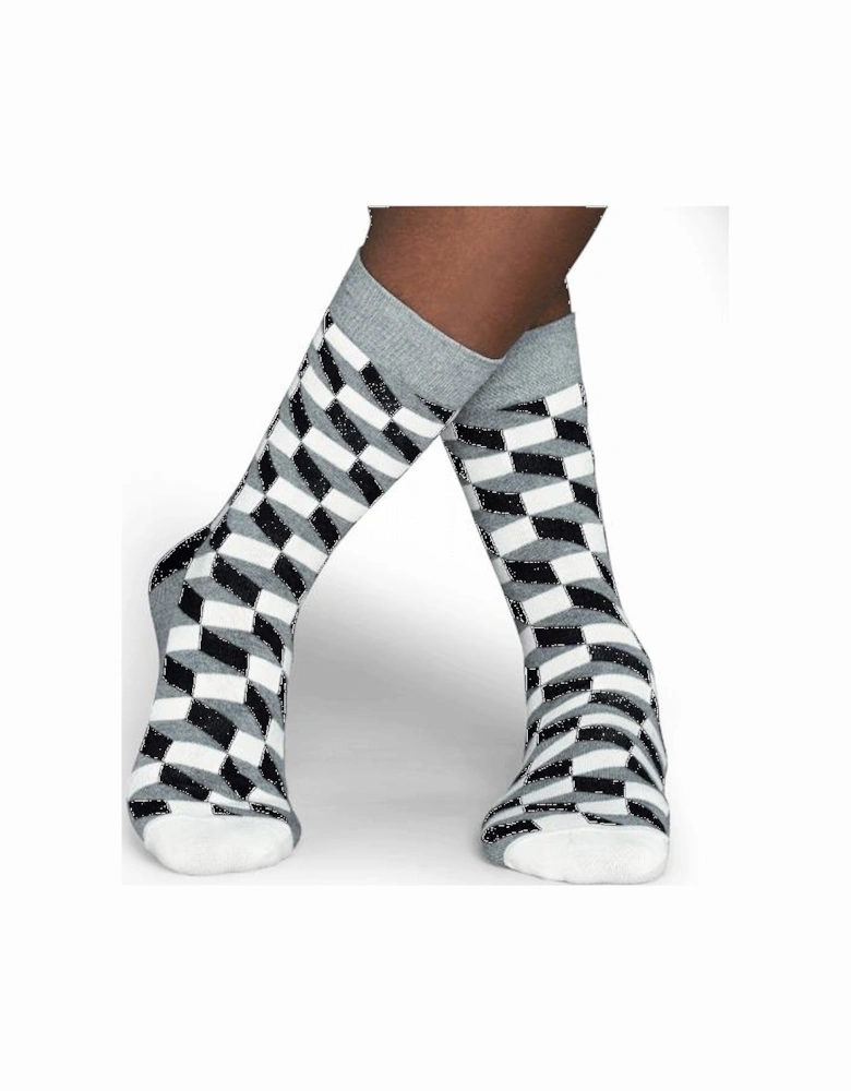 Filled Optic Socks, Black & White
