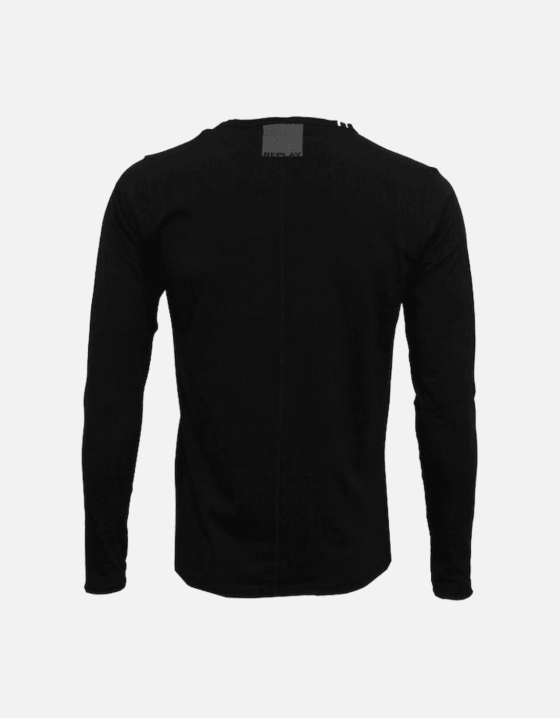 Long-Sleeve Crew-Neck T-Shirt, Black