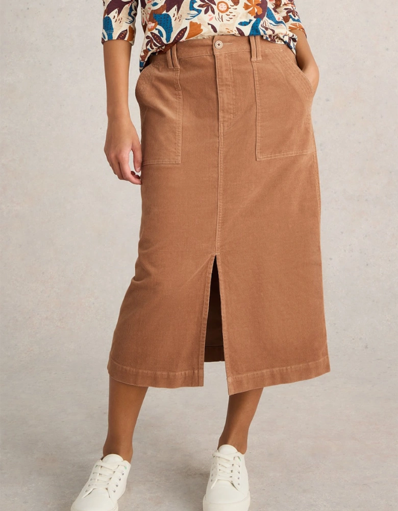 Women's Petite Maren Organic Cord Skirt Light Natural