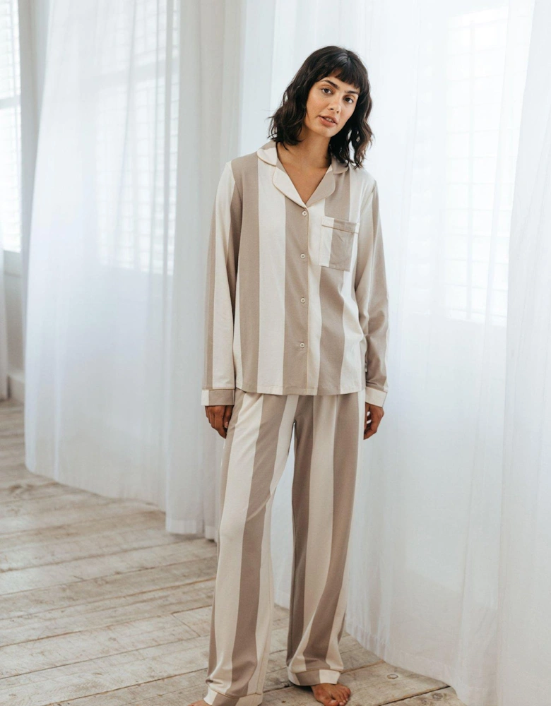 Button Up Long Set - Brown
