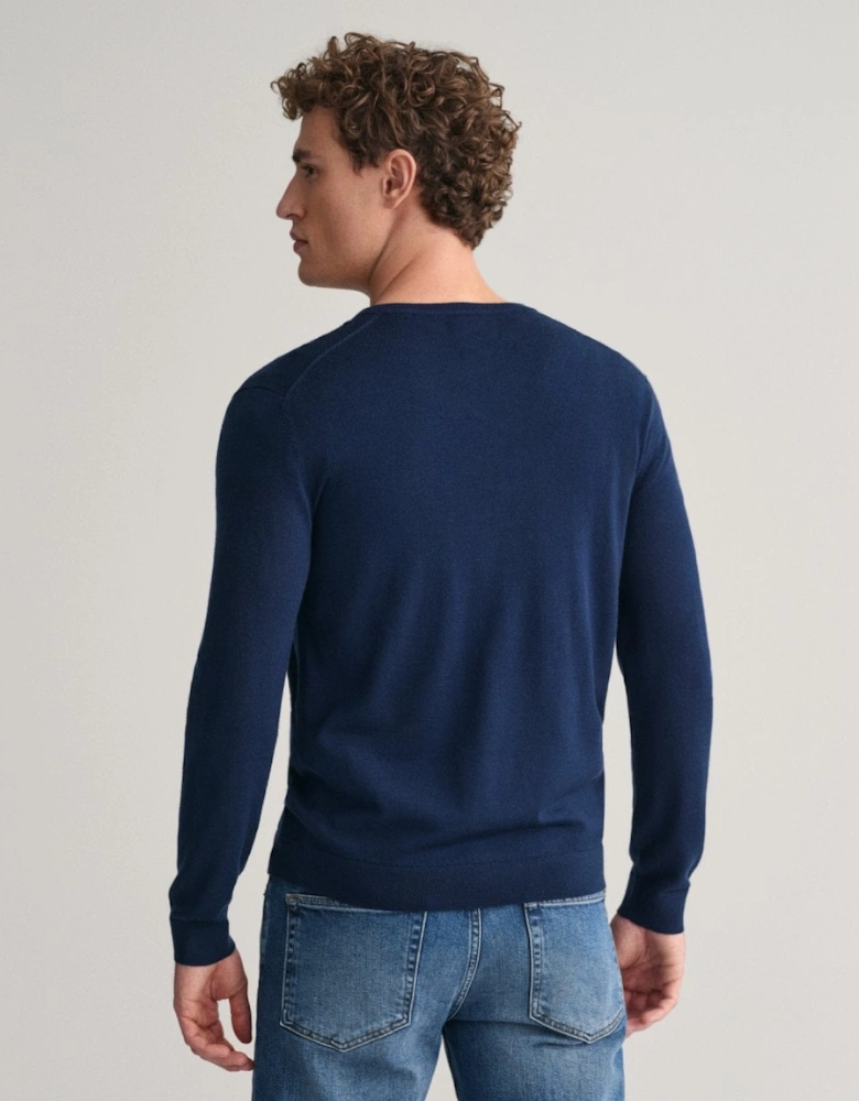 Mens Extrafine Merino Wool V-Neck Jumper