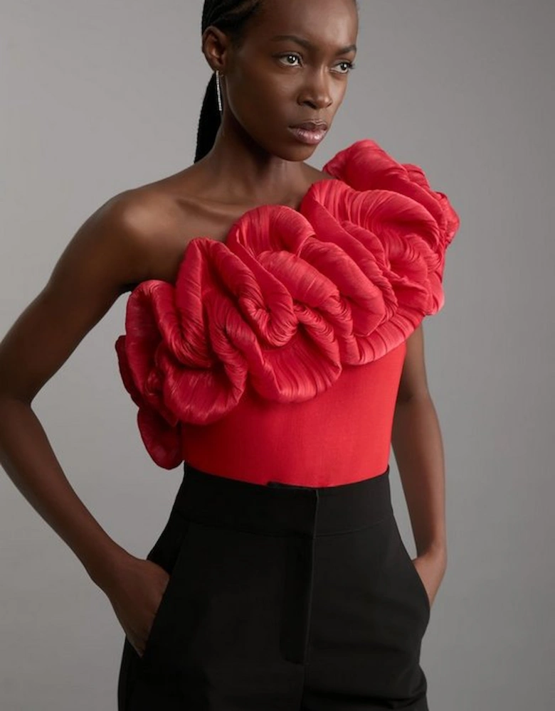 Figure Form Bandage Silk Look Knit Bodysuit