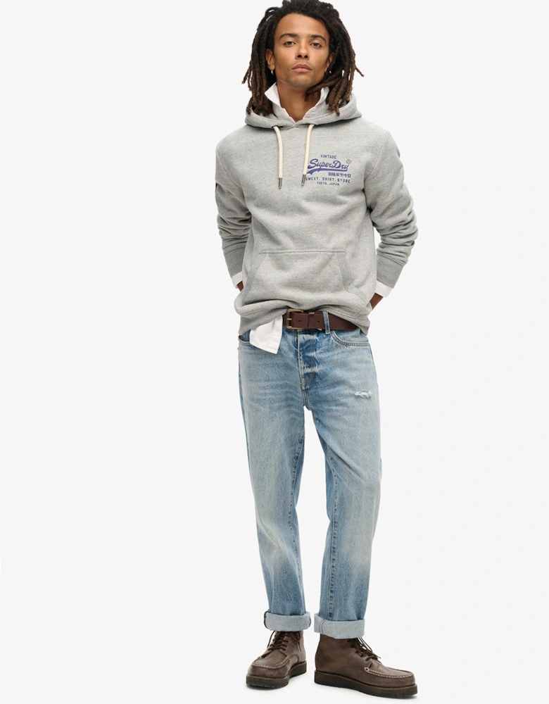 Men's Classic VL Graphic Hoodie Grey Marl