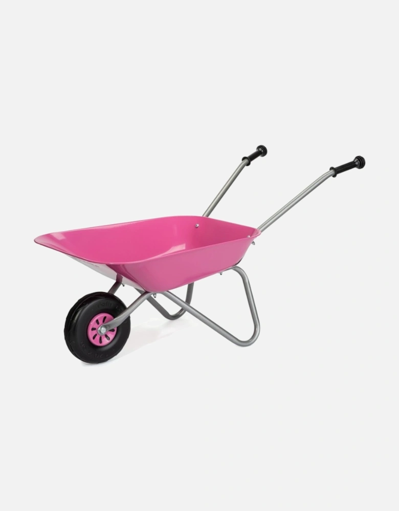 Child's Pink Metal Wheelbarrow