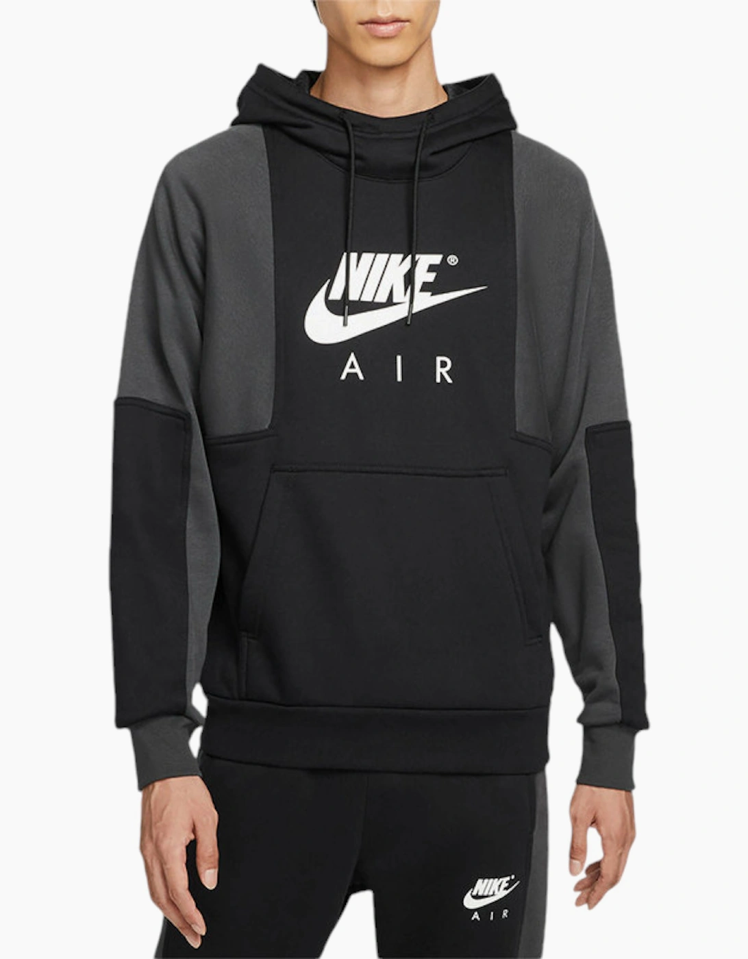 Nike Men's Nike Air Mens Contrast Black Pullover Hoodie Casual Hooded Sportswear Top